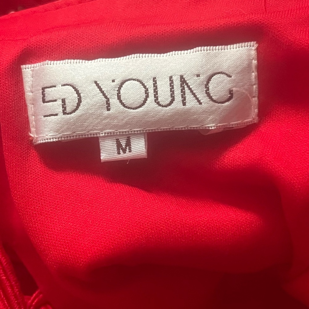 ED YOUNG Red Ruffle Homecoming Dress